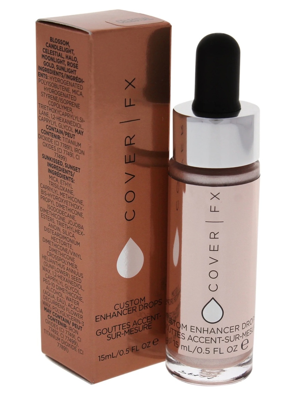 Cover FX celestial highlighter custom engraving drops pinkish